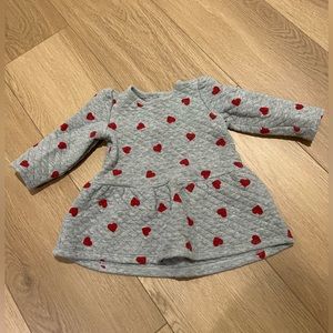 Baby gap cotton sweater dress with hearts
